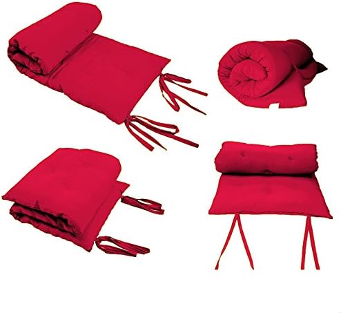 Full Size Red Guest Bed Rolling Mattresses Comfort Floor Mat Pad - 3 Inch