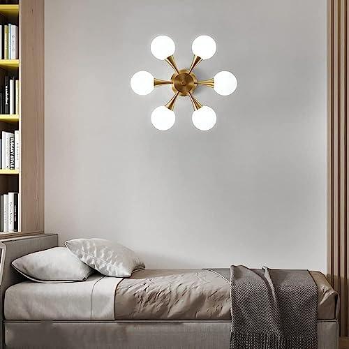 Lámpara de techo de globo de vidrio con iluminación LED para dormitorio 4
