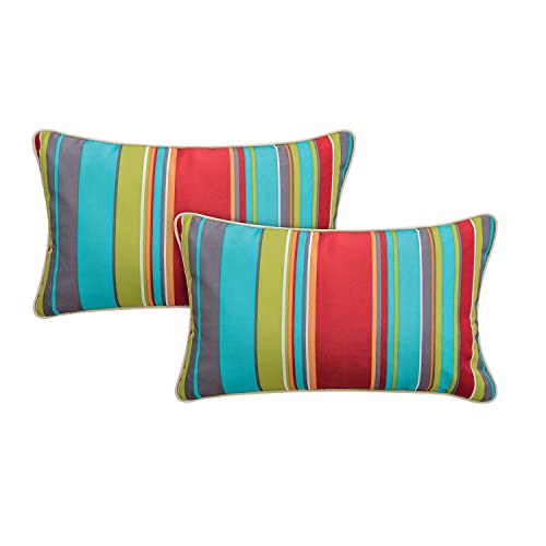 Enipate Paquete de 2 almohadas lumbar para exteriores, 20 x 8 pulgadas, inserciones resistentes al agua, incluye almohadas para decoración de muebles de patio Cover