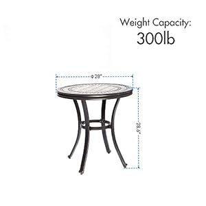Dalihandmadediningtablecontemporaryroundatiletopdesignwithheavydutyaluminumframe28diax286height  Urban Country Home Decor Dali handmade dining table contemporary round a tile top design with heavy duty aluminum frame 28 dia x 286 height  urban country home decor