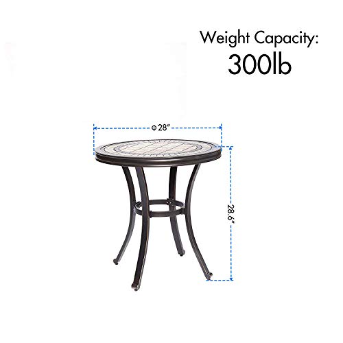 Dalihandmadediningtablecontemporaryroundatiletopdesignwithheavydutyaluminumframe28diax286height  Urban Country Home Decor Dali handmade dining table contemporary round a tile top design with heavy duty aluminum frame 28 dia x 286 height  urban country home decor