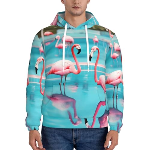 Sweat imprimé flamant rose EdWal pull en polyester coupe casual