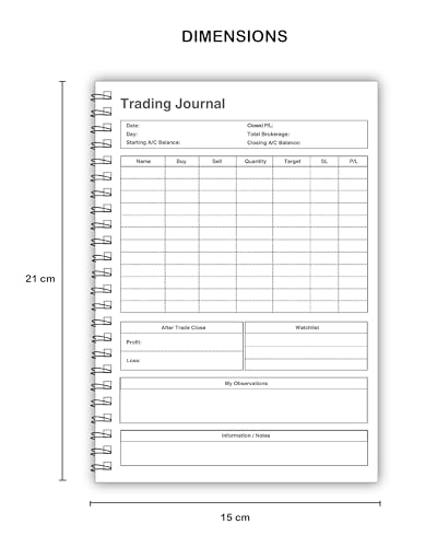 Image of TimeWise Monochrome Trading Journal 124 Pages Stock Market (Yellow)