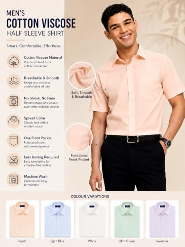 Image of Appel Touch Men's Cotton Blend Formal Shirt Half Sleeves
