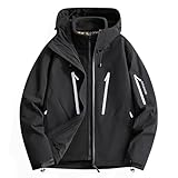 Generisch Herren Freizeitjacke mit Wärmefunktion Leichte Outdoor Softshell Jacke Winddichte Wanderjacke Sportliche Trainingsjacke Vielseitige Allwetterjacke Atmungsaktive Trekkingjacke