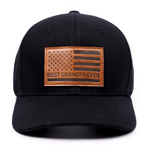Image of 68LDROOTER Best Grandpa Ever Hat, Funny Grandpa Hat Fathers Day Birthday Gifts for Dada Papa from Grandaughter Son Black Cap