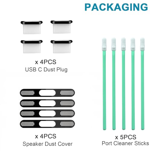 Image of USB C Dust Plug,USB C Port Cover Type C Charging Port Plug Cover Speaker Dust Cover,Accessories for iPhone Air (Black, for iPhone Air)