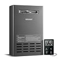 OEVANT Outdoor Tankless Water Heater, 130,000 BTU/5.3 GPM Propane Instant Hot Water Heater with CSA Certified?Smart Temperature Control, Propane Gas, Security Protections for Whole House-Silver Gray