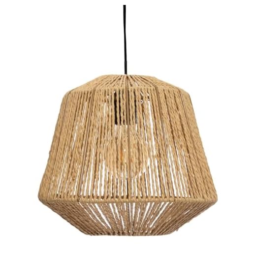 Atmosphera - Suspension Jily en Corde de Papier - D 29 cm - Luminaire Style Bohème et Naturel - Pour Chambre, Salon