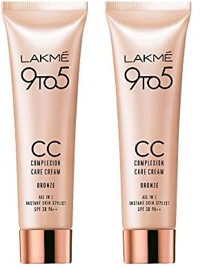 9 To 5 Complexion Care Cream, Medium, Radiant, Natural, Luminous, Dry| Bronze 9 G (Pack of 2)