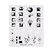 AOXQ Cursori di Fiori Neri Linea Geometrica Set di Adesivi per Unghie Leaf Mandala Floral Design Manicure Decorazione per Water Nail Decals-X009