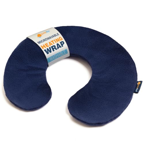 SunnyBay Microwavable Heating Pad, Neck Pillow, Flaxseed Fill, 2.5 lb, Navy