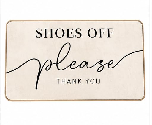 Funny Door Mat, Shoes Off Please Thank You Welcome Doormat for Porch Entryway Entrance Front Door, Funny Take Off Your Shoes Welcome Mat Outside, 17x30 Inch-image-34