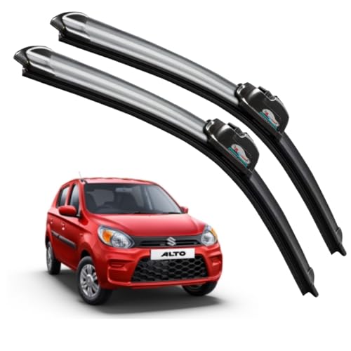 Image of Frameless Rubber Car Wiper Blades Set of 2 Compatible with (Maruti Alto 800 (2014-2019) (D-18,P-16))