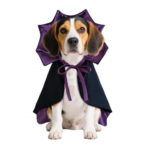 Vampire Cloak Dog Costumes for Medium Dogs, Devil Cape Dog Hallow...