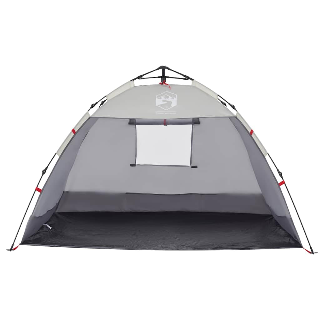 Tenda da spiaggia per 2 persone, colore grigio, con sistema di sgancio rapido, poliestere impermeabile con rivestimento in PU, leggera e portatile, per spiaggia, sabbiera e piscina per bambini