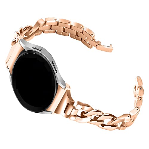 Kompatibel mit Samsung Galaxy Watch4 40mm/44mm & Classic 42mm/46mm Smart Watch Edelstahl Damen Uhrenarmband, Ohne Edelstein Cover