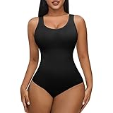 Hioffer Shapewear Bodysuit Thong for Women Tummy Control Slim Shaping Bodysuits Sleeveless Full Body Shaper Tops
