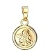 Produktbild JEVELION Schutz-Engel-Anhänger 585 Gold 14 Karat / 14K-Anhänger runder Kettenanhänger mit Gravur Gott schütze Dich und Zertifikat