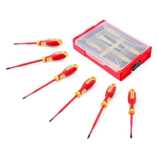CRIPOP 6 PCS Insulated Screwdrivers Set with Tool Storage Case, 1000V Insulated Electrician Screwdrivers Set features 3 Phillips, 2 Slotted and 1 Square Tips