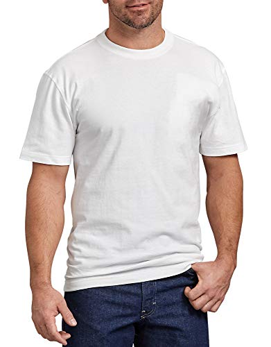 Dickies mens Short Sleeve Heavweight Crew Neck Big-tall Work Utility T Shirt, White, Large Tall US