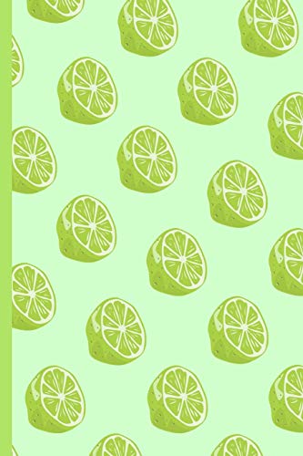 Lime Notebook: Cute Lime Pattern Decorated Small Lined Notebook for Kids, Women, Children, Men, Boys, Adults ~ 120 Pages 6" x 9" image 3