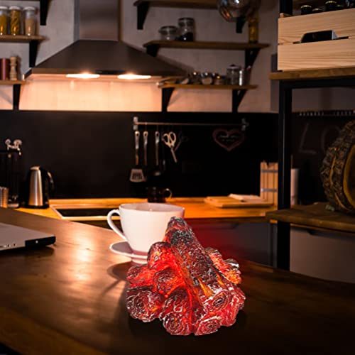 Garosa Lampada LED Simulazione Fiamma di Carbone Elettrica, Luce Notturna Senza Fiamma Alimentata a Batteria per Decorazione Casa, Ornamento da Interno con Effetto Fuoco Realistico