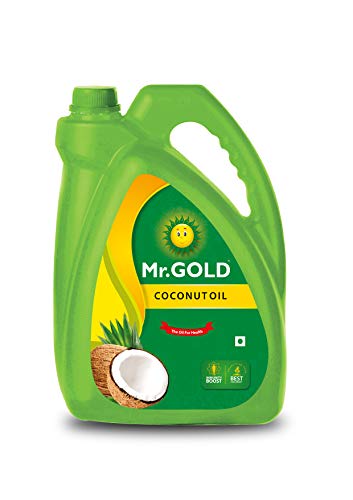 Image of MR. GOLD Coconut Oil Can, 5 L | Pure | Natural | No preservatives | No artifical fragrances | Coconut oil | pure aroma - Total 5L