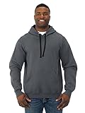 Fruit of the Loom Mens 7.2 oz. Sofspun Hooded Sweatshirt (SF76R) -Charcoal H -L