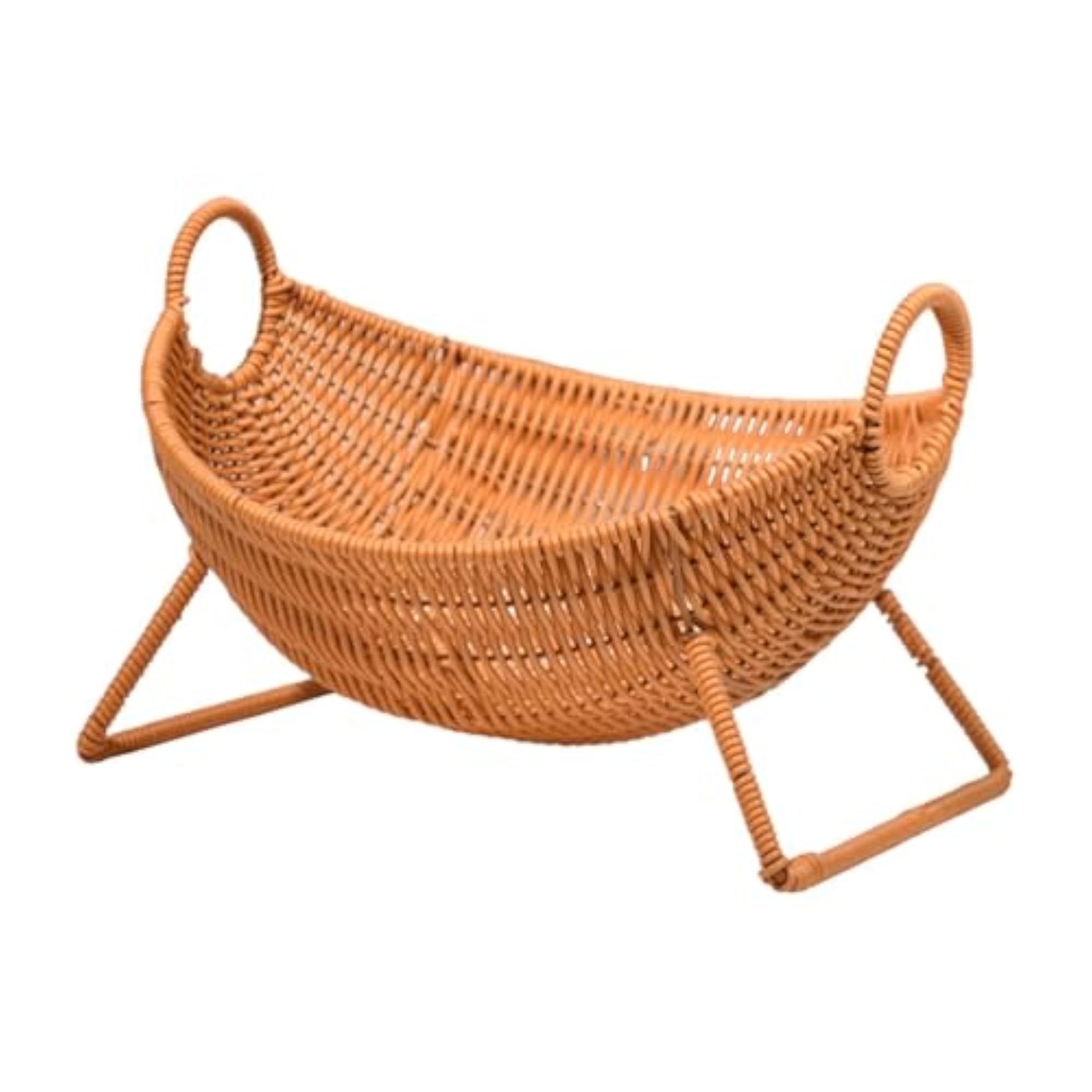 Handwoven Fruit Basket Imitation Rattan Serving Tray