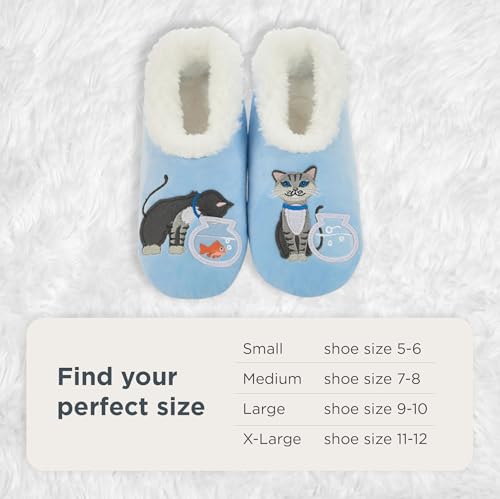 Snoozies AWPSP-BLUECAT-M Pairable Slipper Socks - Funny House Slippers thumb #4