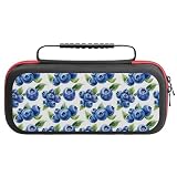 Lyngora Cute Blueberry Print Compatible with Nintendo Switch Case, Stylish Travel Carrying Cases Compatible with Switch Lite/Oled Console Case, Protective Cases for Accessories And Games