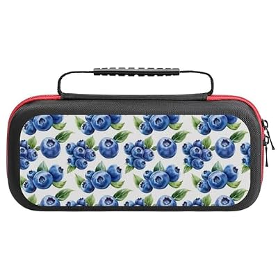 Lyngora Cute Blueberry Print Compatible with Nintendo Switch Case, Stylish Travel Carrying Cases Compatible with Switch Lite/Oled Console Case, Protective Cases for Accessories And Games