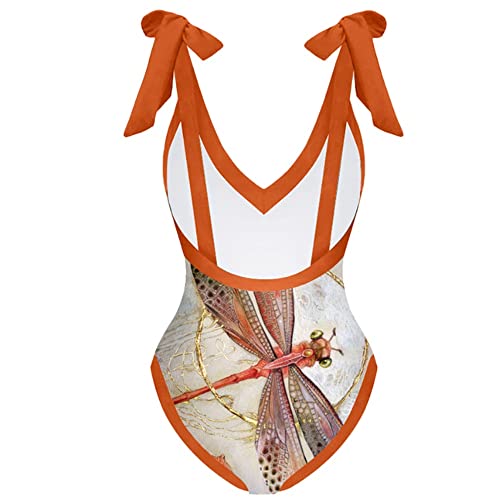 Maillot de bain une pièce couvrant jupe imprimée orange
