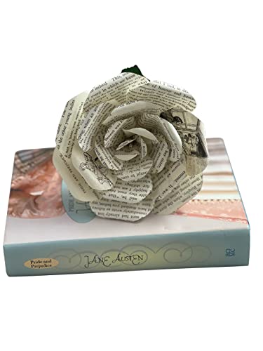 Handmade Pride and Prejudice Book Page Rose Made From Damaged Books By Literary Blooms- Medium Approximately 5\" Across