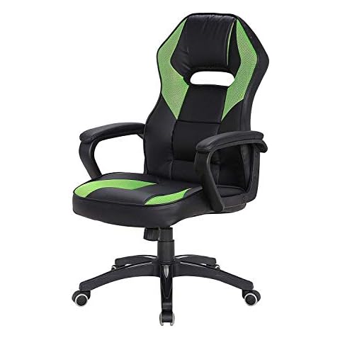 Silla de escritorio Rebecca Mobili Racing Gamers Negra Verde Cover