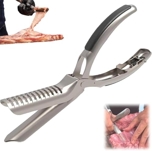 Rib Prep Pro Stainless Steel Rib Membrane Remover Tool - BBQ Rib Skinner with Arc Clamp & Non-Slip Grip for Easy Membrane Removal, Kitchen Gadget for Barbecue Enthusiasts & Chefs