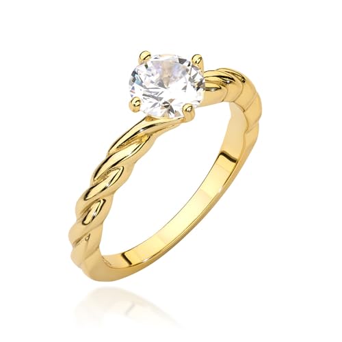 Bague de fiançailles pour femme MARKO en argent 925 doré ou rhodié