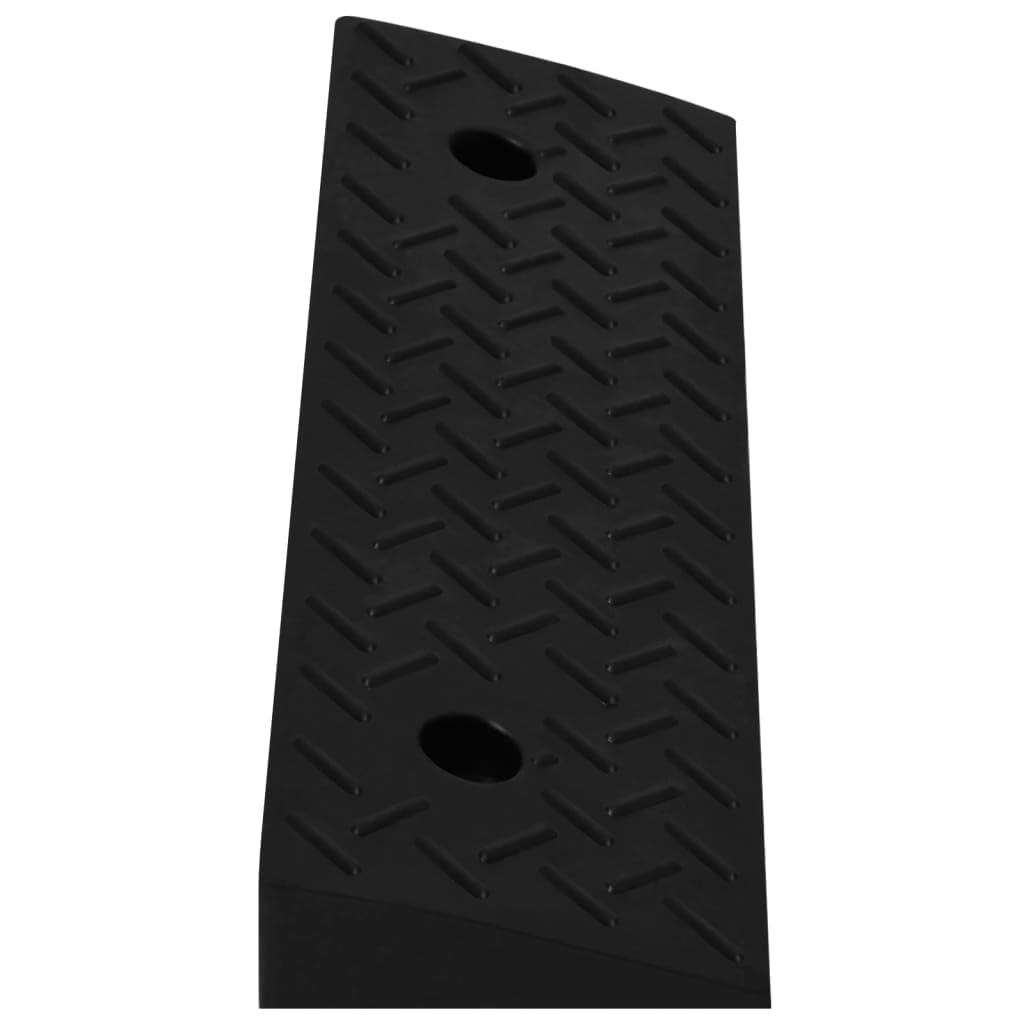 2 rampas para bordillos, 50 x 17,5 x 5 cm, goma con perfil antideslizante, 2 agujeros de montaje empotrados, capacidad de carga de 10 toneladas, para coche, silla de ruedas, cochecito y