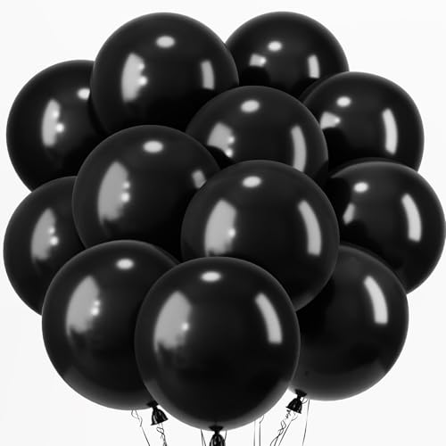 Ballons en latex de 45 cm qualite superieure couleur noir intense