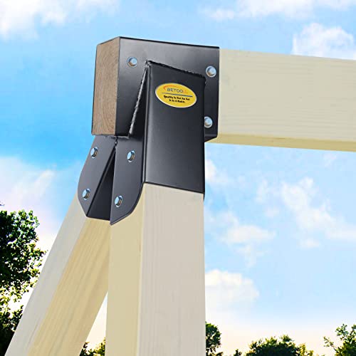 BETOOL Swing Set Brackets - 2pcs A Frame Swing Bracket Hardware with All Mounting Accessories (Black) - Thumbnail 5