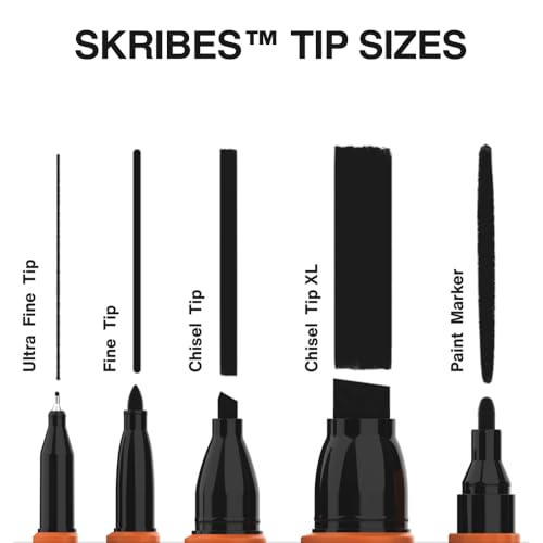KLEIN TOOLS 80190 Skribes Fine Tip Permanent Markers, Professional-Grade Ink, Multi-Surface Jobsite Marker for Wet, Dry and Oily Surfaces, Black, 36-Pack by KLEIN TOOLS - Image 6