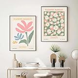  Pinturas en lienzo Madrid Londres Seúl Mercado de flores Póster Arte de la pared Impresiones de imágenes para la cocina Sala de estar Decoración del hogar 19,6 \