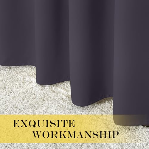 NICETOWN Greyish Purple Blackout Curtains 84 inch Length, Grommet Top Room Darkening Drapes for Bedroom Living Room, Light Blocking Window Covering for Privacy (W66 x L84 Inch, 1 Panel)