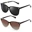 A06(2 Pack) Black + Brown Clear