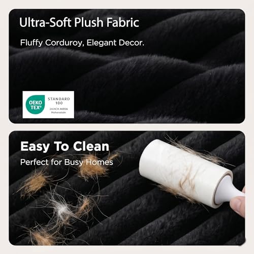 Image of Faux Fur Dog Bed Covers - Ultra Soft Rose Velvet, Removable & Washable, Cozy & Durable,Large Pet Bed Cover Only (No Filling) - Gray, (Stripe Gray, 44 inch L x 32 inch W x 4.5 inch Th)