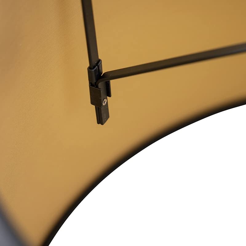 Qazqa Modern Lampenschirm - Rond Schuin Katoen - Schwarz Gold, Rund, supports-e27, diameter 45 centimeter