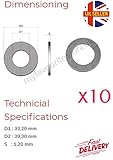 Typ: M33 Aluminium 10 x M33 Aluminium-Dichtungsscheiben metrisches Ölstopfen Ring 33,20 x 39,30 x 1,20 mm
