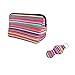 Serape Cosmetic Bag Large Waterproof Soft Neoprene Zipper Travel Portable Toiletry Makeup Organizer Case With Lip Balm Chapstick Holder Keychain