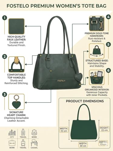 Image of Fostelo Women's Zita Luxe Tote Handbag for Women | Hobo Bag for Work | Ladies Purse | Stylish Shoulder Bag | Gift For Women
